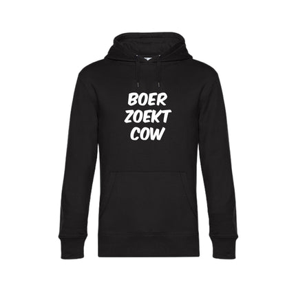 BOER ZOEKT COW hoodie - zwart