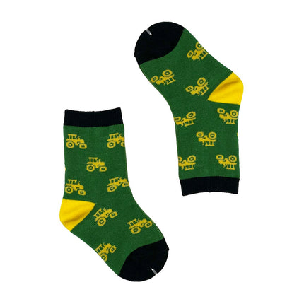 KIDS tractor sock - groen/geel